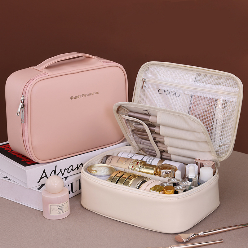 Luxury Skincare Organizer - 新しい女性の化粧品バッグポータブル収納バッグ大容量高級化粧バッグトラベルオーガナイザー必需品トイレタリーバッグ