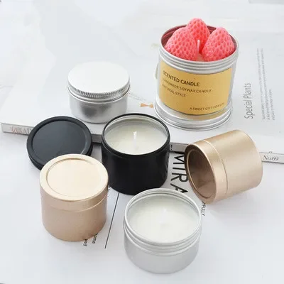 Luxury Skincare Samples - 高級キャンドルジャー 蓋付き 丸型キャンドル容器 空の収納ボックス DIY軟膏 スキンケア