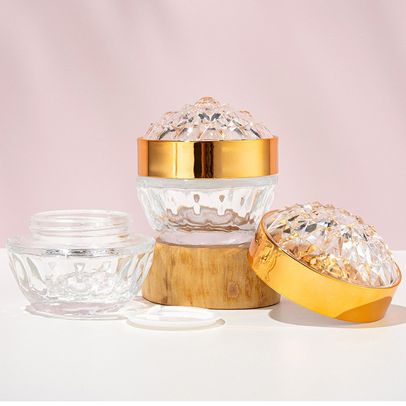 高級ダイヤモンド50gガラス製フェイスクリームジャー（蓋付き - Luxury Skincare Samples のレビューと価格