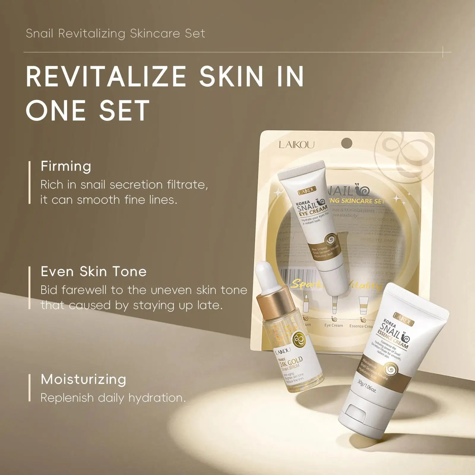 24Kゴールドスネイルリペアセラムアイクリームエッセンスセッ - Luxury Skincare Moisturizer のレビューと価格