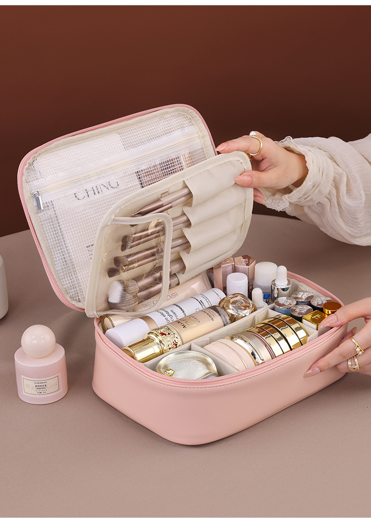 新しい女性の化粧品バッグポータブル収納バッグ大容量高級化粧バ - Luxury Skincare Organizer のレビューと価格