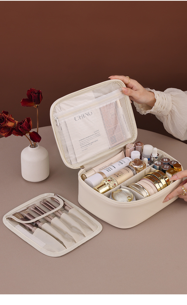 新しい女性の化粧品バッグポータブル収納バッグ大容量高級化粧バ - Luxury Skincare Organizer のレビューと価格