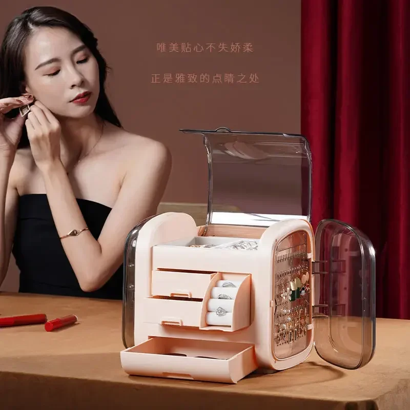 高級LED化粧ケース（HDミラー付き）- 大型プラスチック製 - Luxury Skincare Organizer のレビューと価格