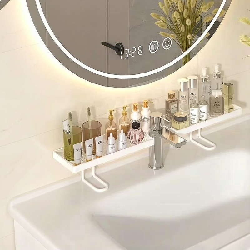 高級感のあるシンプルなシンク収納ラック、工具不要の洗面台オー - Luxury Skincare Organizer のレビューと価格
