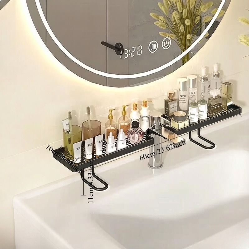 高級感のあるシンプルなシンク収納ラック、工具不要の洗面台オー - Luxury Skincare Organizer のレビューと価格