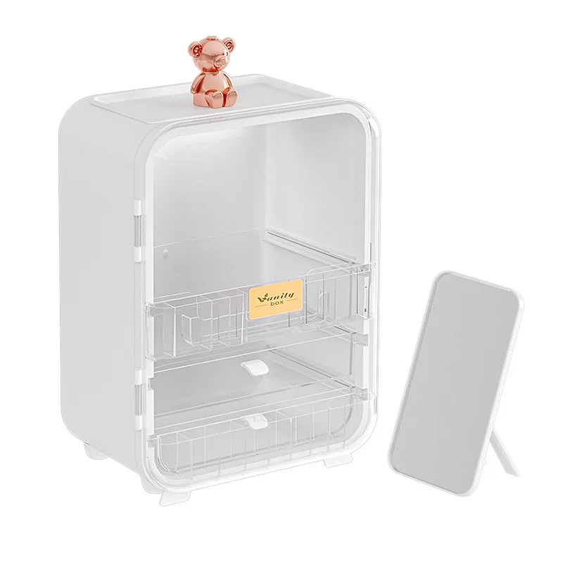 北欧風高級デスクトップ化粧品収納ボックス LEDライト付きミ - Luxury Skincare Organizer のレビューと価格