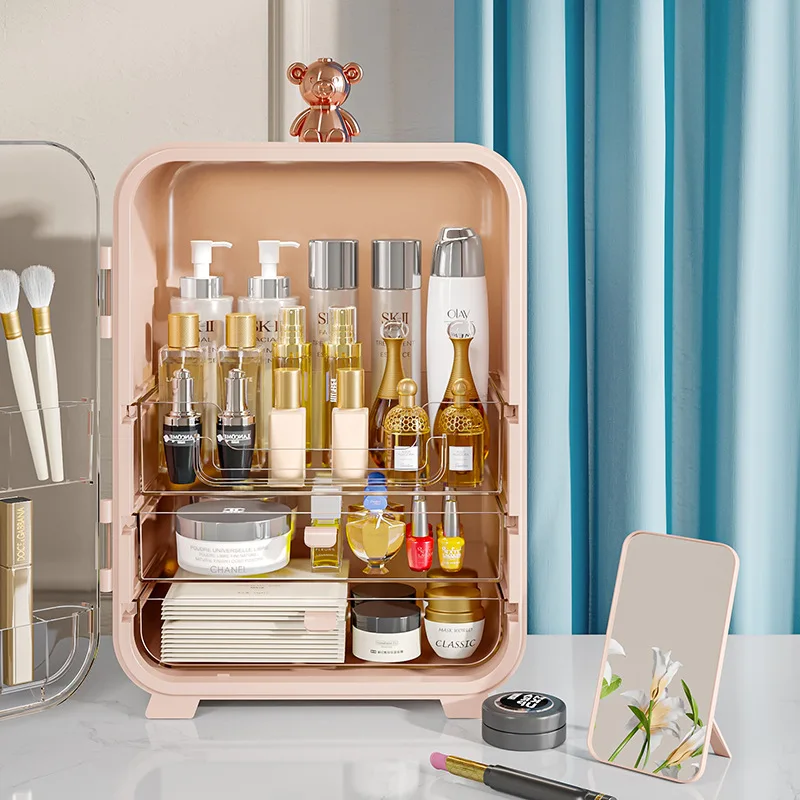 北欧風高級デスクトップ化粧品収納ボックス LEDライト付きミ - Luxury Skincare Organizer のレビューと価格