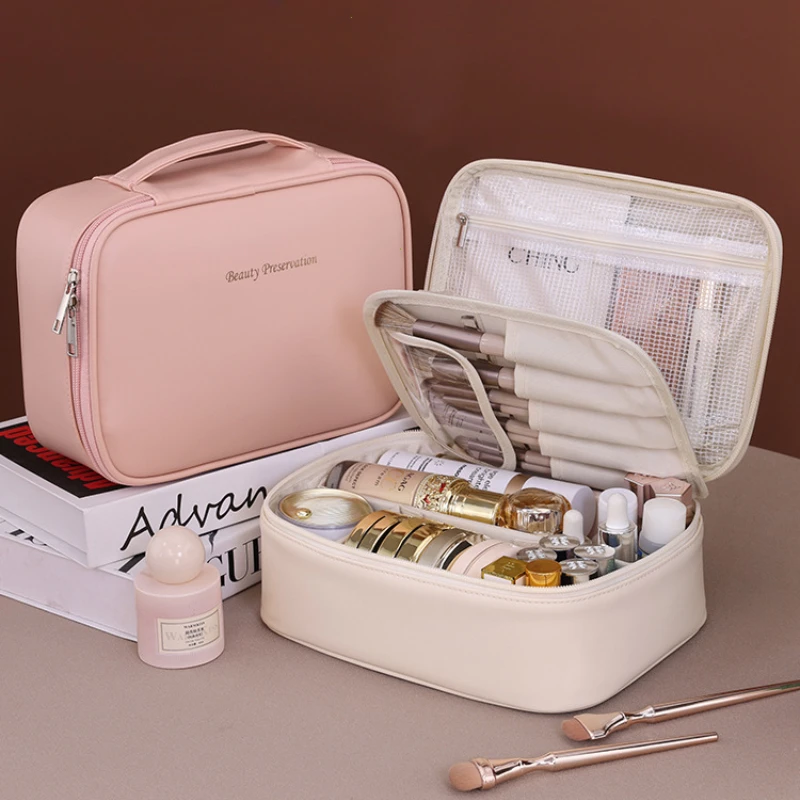 新しい女性用大容量化粧ポーチ、ポータブル高級トラベルメイクア - Luxury Skincare Organizer のレビューと価格