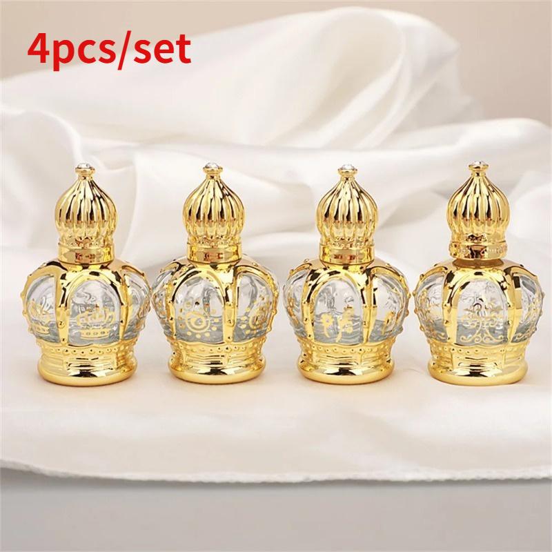 4 ピース/セット高級ゴールデンエッセンシャルオイルローラー - Luxury Skincare Samples のレビューと価格